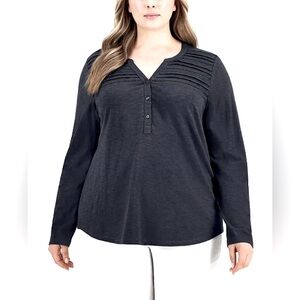 232M NWT Style & Co Petite Solid Knit Long Sleeve Top - Size: PS